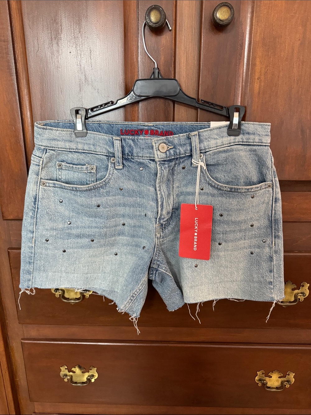 Lucky Brand Light Blue Studded Denim Cutoff Shorts